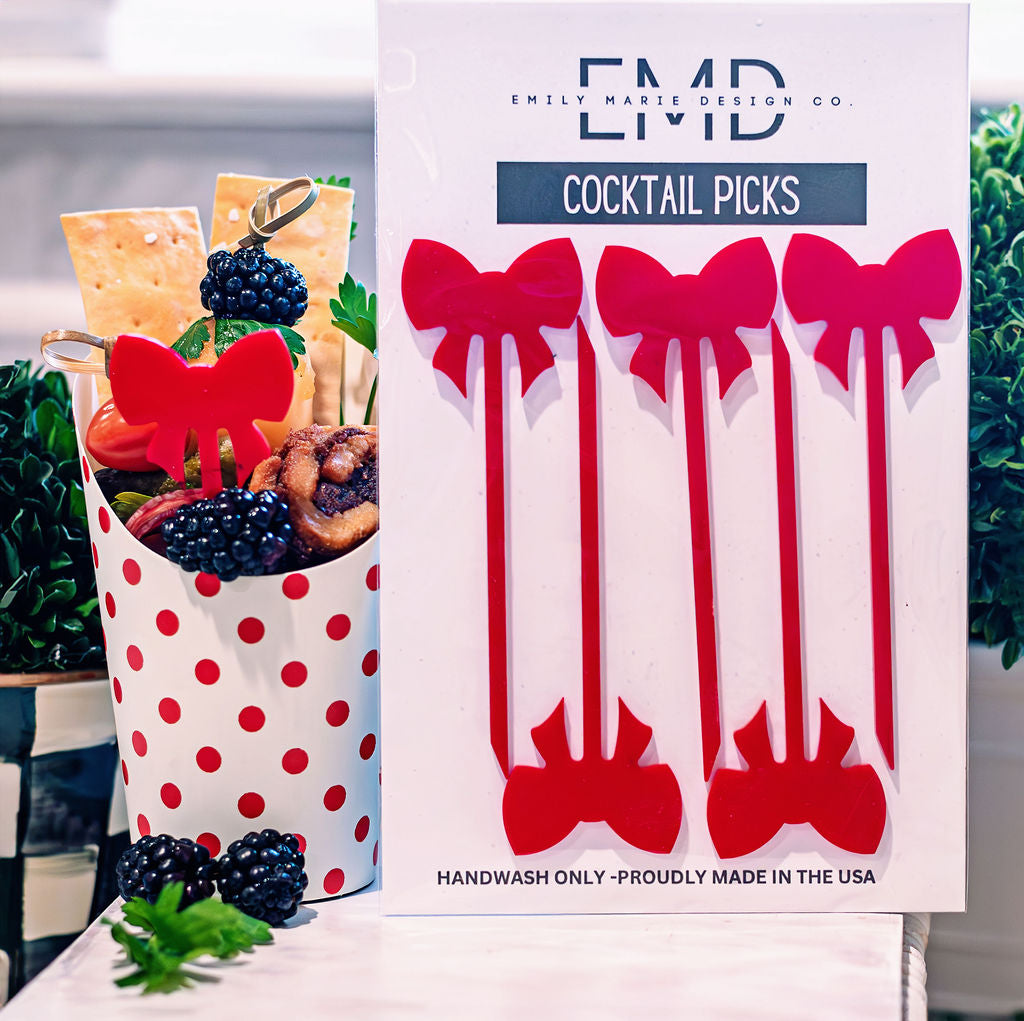 Red Bow charcuterie cocktail picks