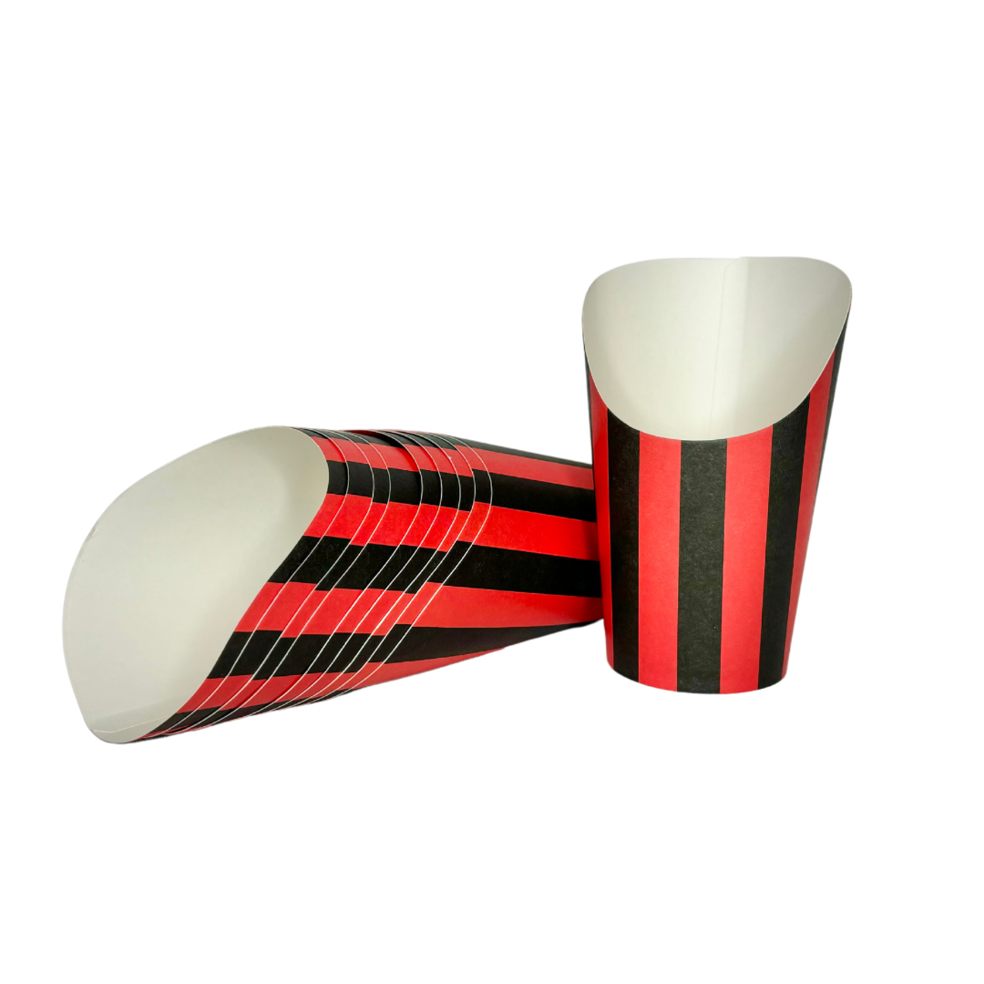 Red and Black Striped Charcuterie Cups