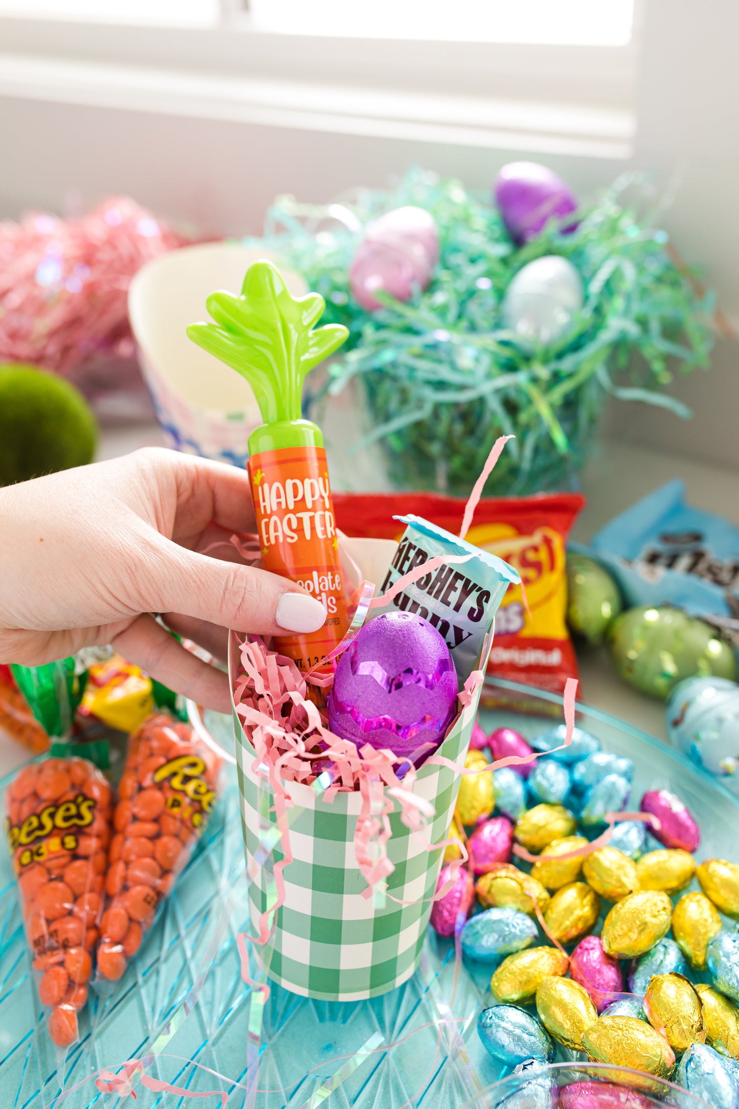 Easter Gingham Gift Cups
