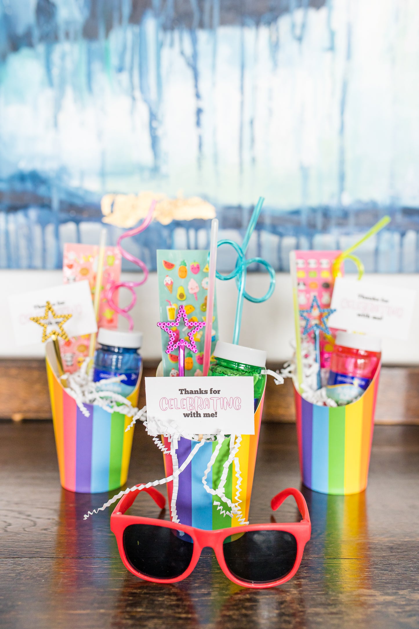 Rainbow Striped Party Cups