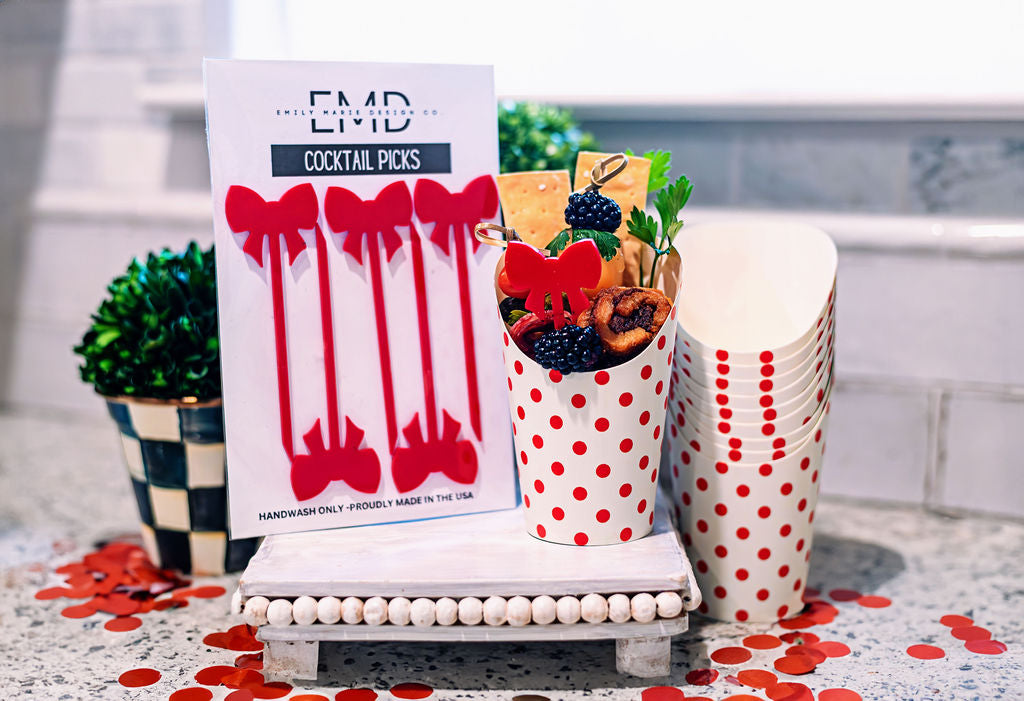 Red Bow charcuterie cocktail picks