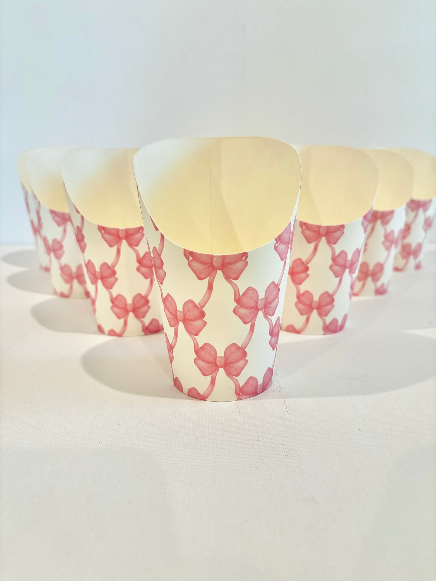 Preppy Coquette pink bow charcuterie cup
