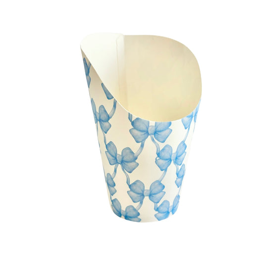 Preppy Coquette blue bow charcuterie cups