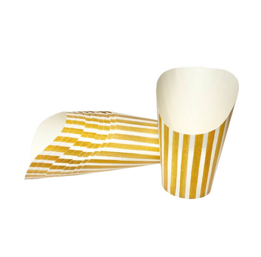 Gold and White Striped Charcuterie Cups