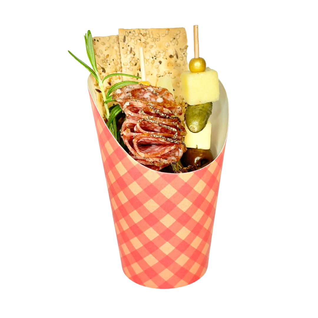 Orange Plaid Grazing Cups