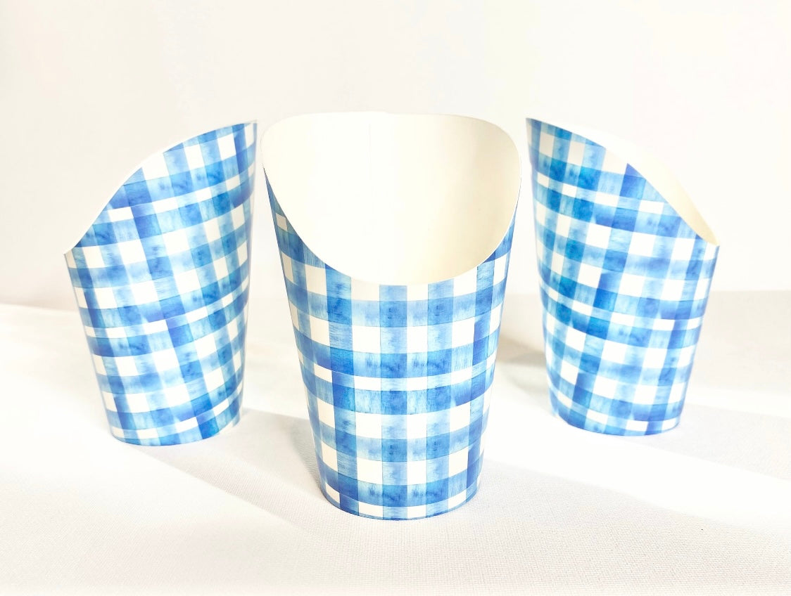 Blue Gingham Charcuterie Cups