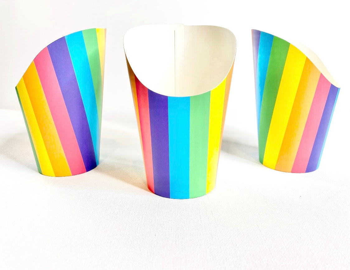 Rainbow Striped Party Cups