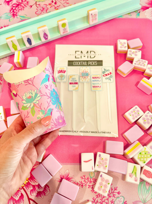 Level Up Your Game Night: Mahjong Cocktail Picks + Chinoiserie Charcuterie Cups