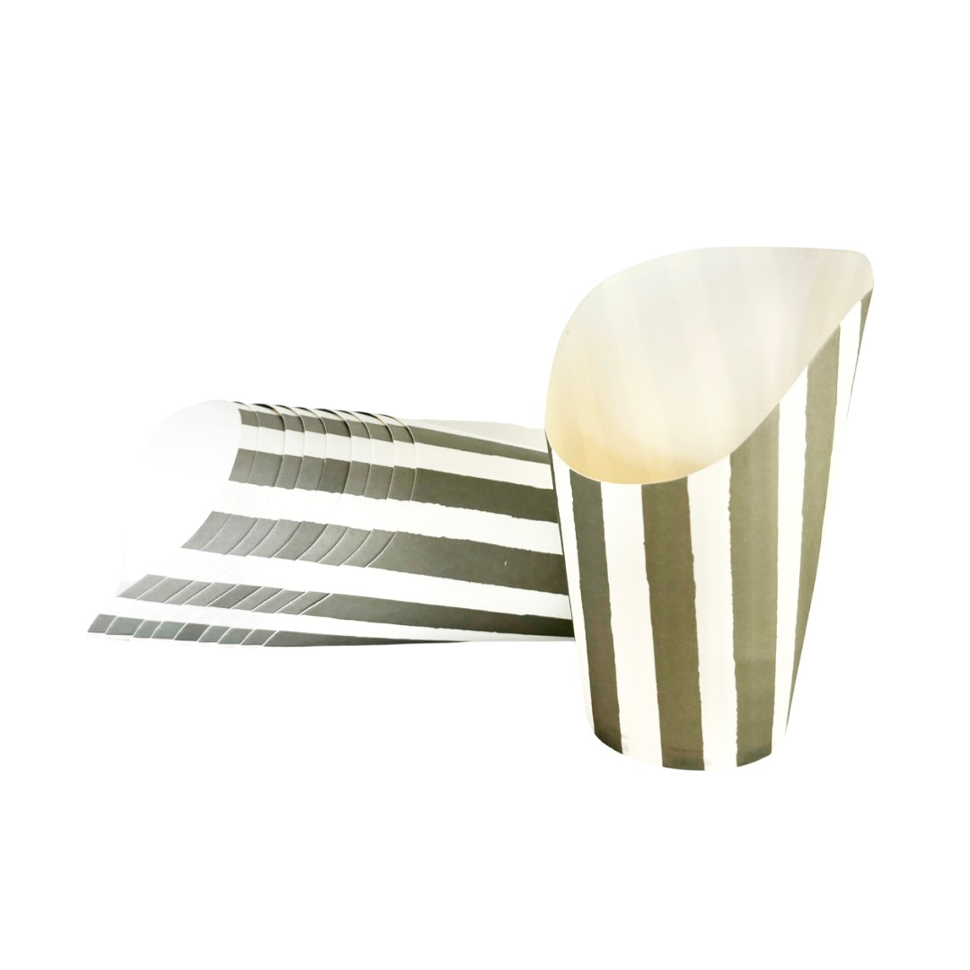 Sliver, Grey Striped Party Cups - Set of 10