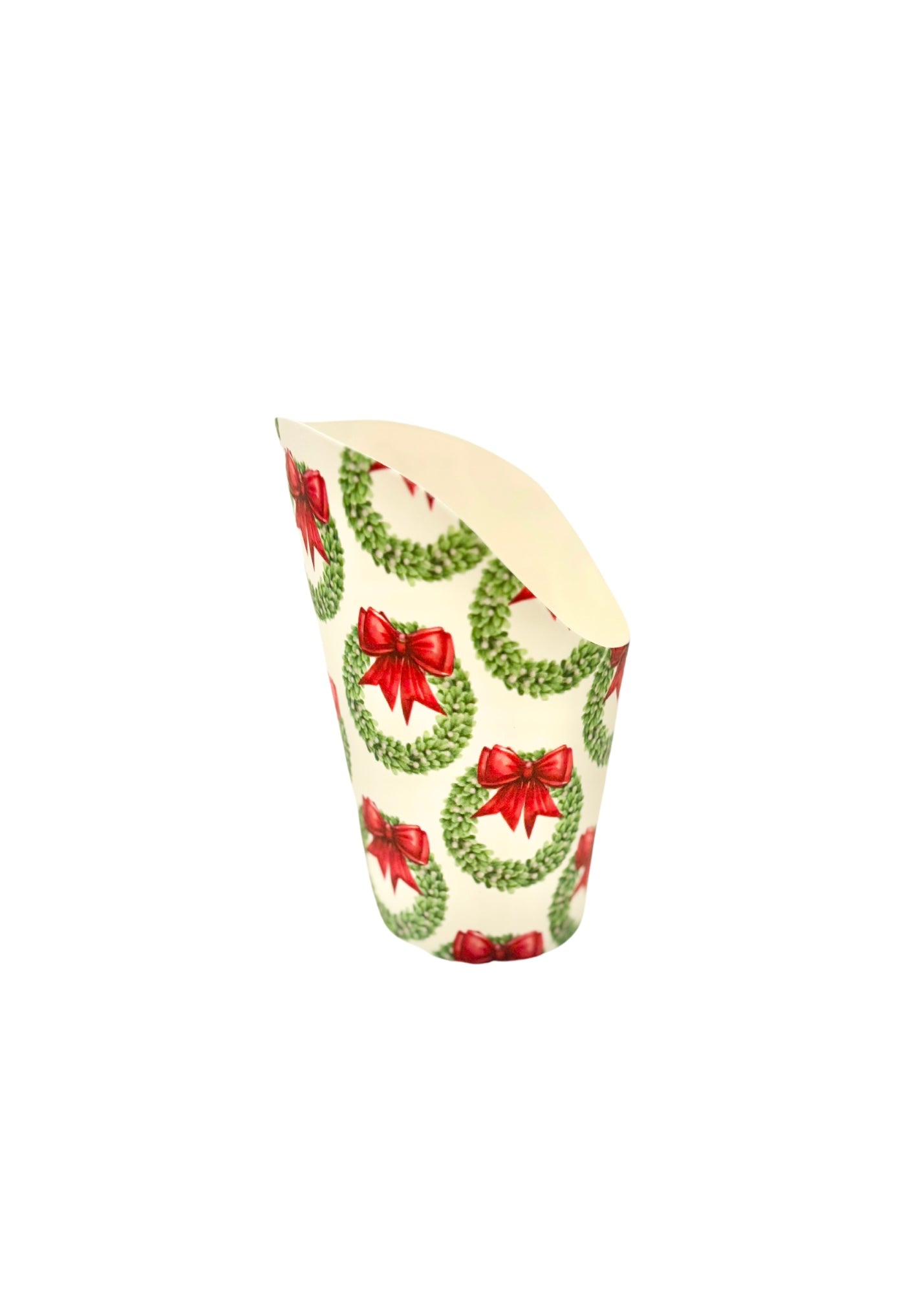 Red Bow Christmas Wreath Charcuterie Cups- Set of 10