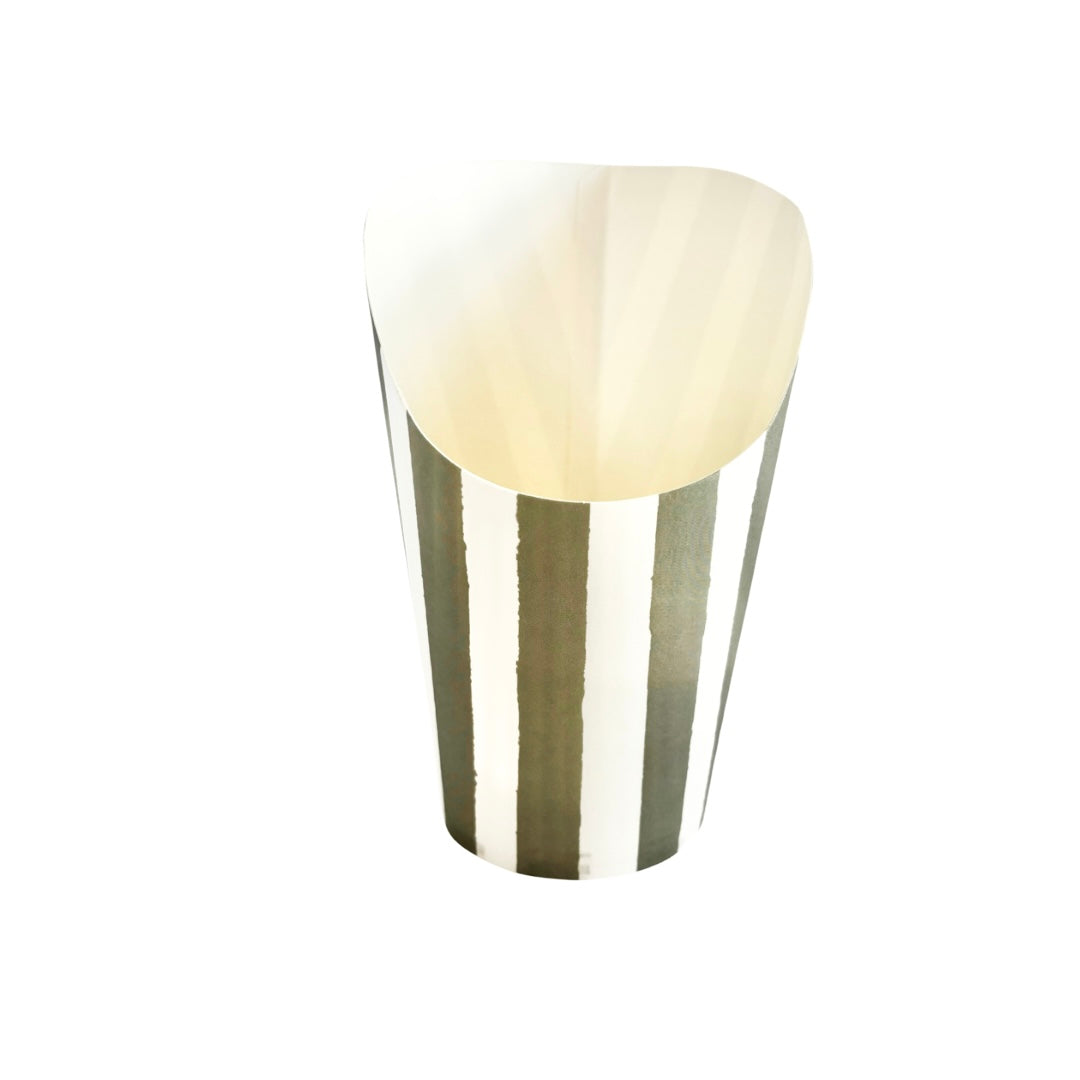 Sliver, Grey Striped Party Cups - Set of 10