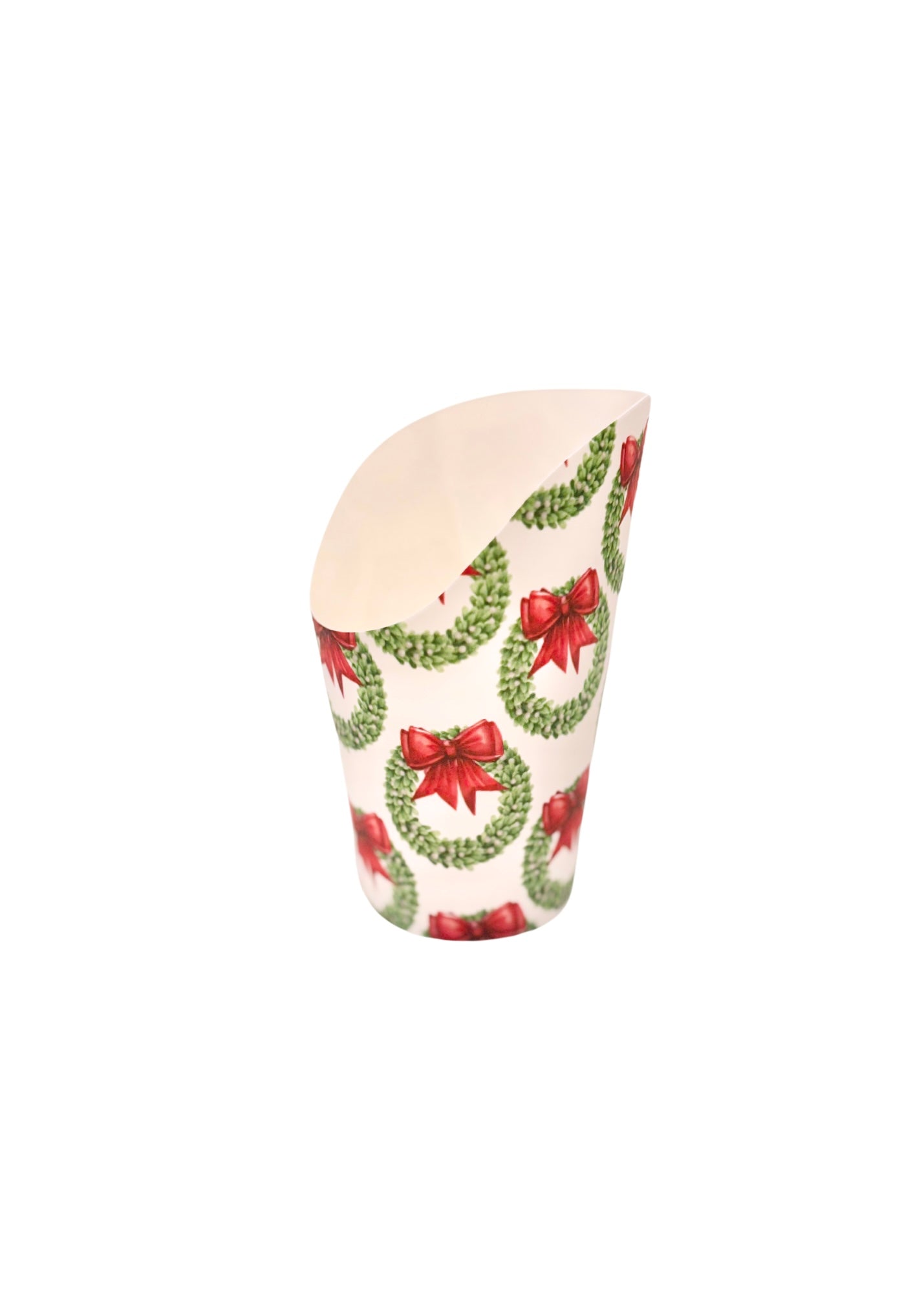 Red Bow Christmas Wreath Charcuterie Cups- Set of 10