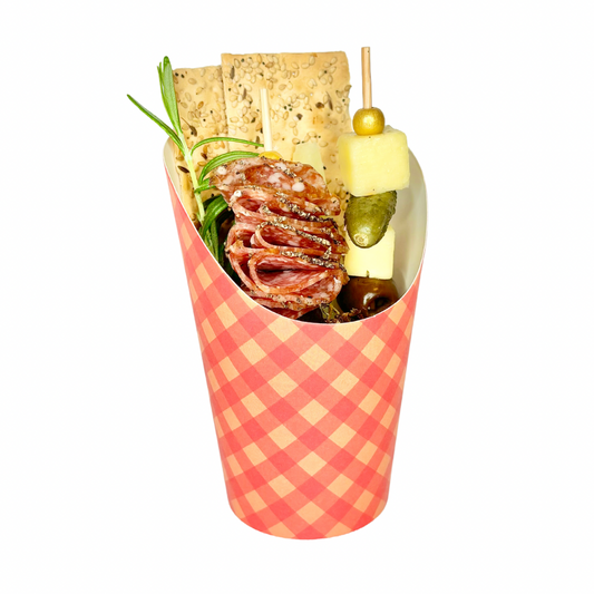 Orange Plaid Grazing Cups