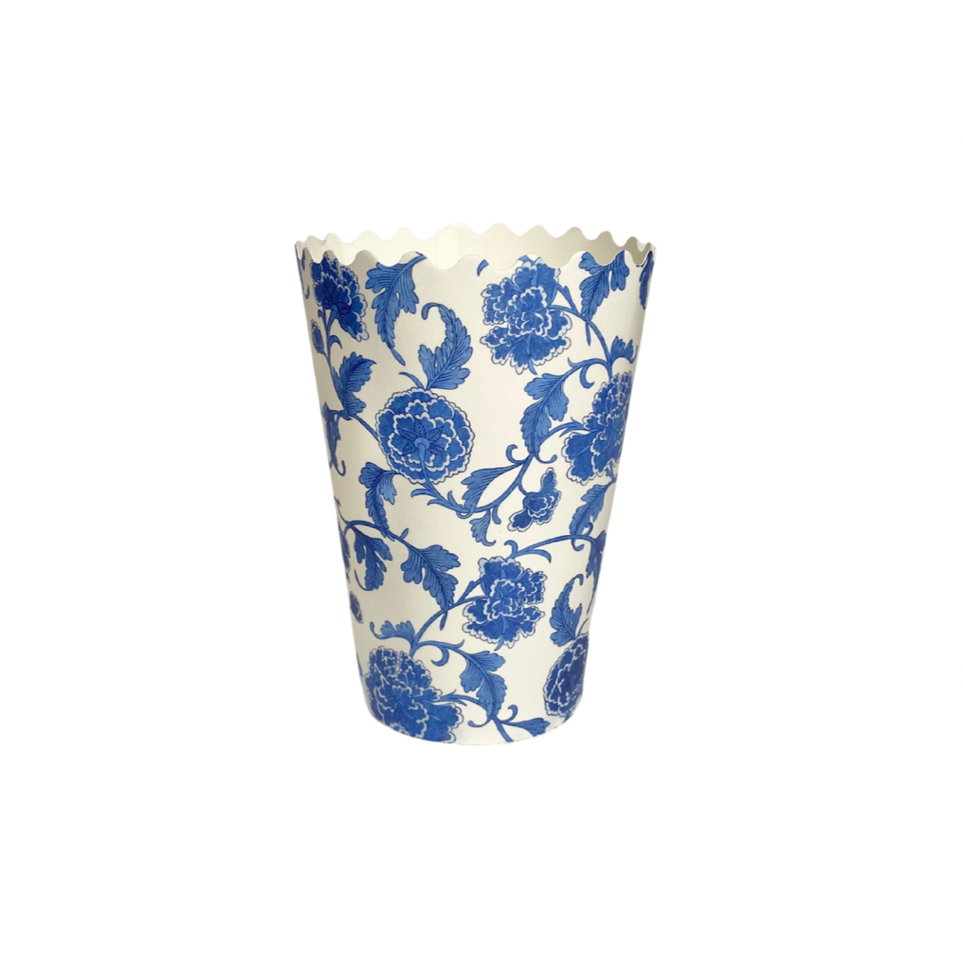 Scalloped Blue Chinoiserie Cups - Set of 10